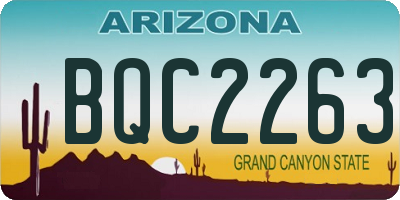AZ license plate BQC2263