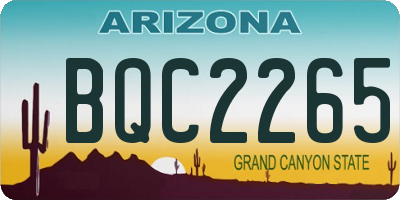 AZ license plate BQC2265