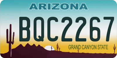 AZ license plate BQC2267