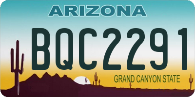 AZ license plate BQC2291