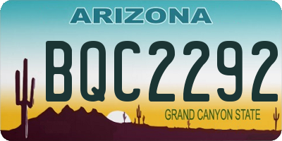 AZ license plate BQC2292