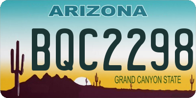 AZ license plate BQC2298