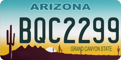 AZ license plate BQC2299