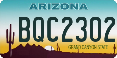 AZ license plate BQC2302
