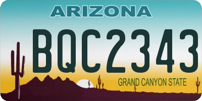 AZ license plate BQC2343