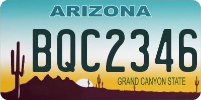 AZ license plate BQC2346