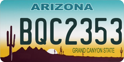 AZ license plate BQC2353
