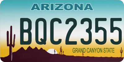 AZ license plate BQC2355