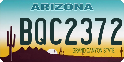 AZ license plate BQC2372
