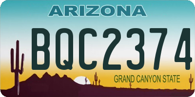 AZ license plate BQC2374