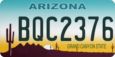 AZ license plate BQC2376