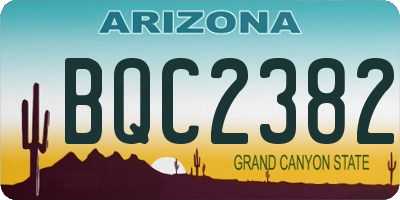 AZ license plate BQC2382