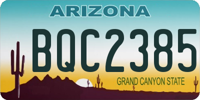AZ license plate BQC2385