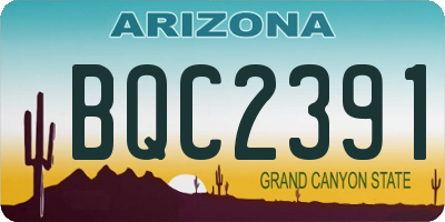 AZ license plate BQC2391