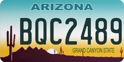 AZ license plate BQC2489