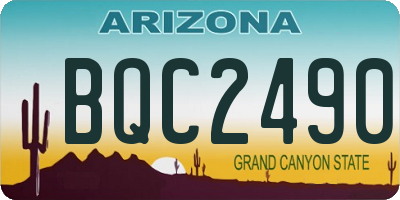 AZ license plate BQC2490