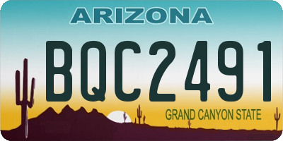 AZ license plate BQC2491