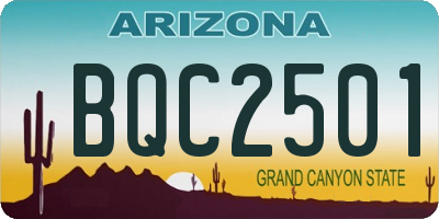 AZ license plate BQC2501