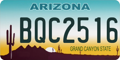 AZ license plate BQC2516