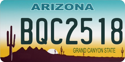 AZ license plate BQC2518