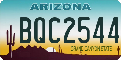 AZ license plate BQC2544