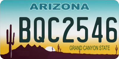AZ license plate BQC2546
