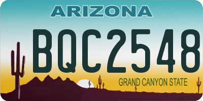 AZ license plate BQC2548