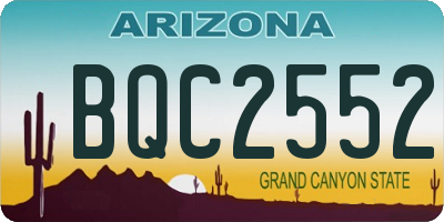 AZ license plate BQC2552
