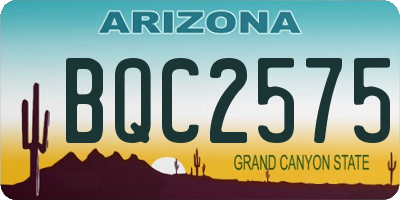 AZ license plate BQC2575