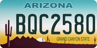 AZ license plate BQC2580