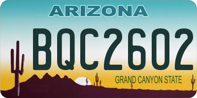 AZ license plate BQC2602