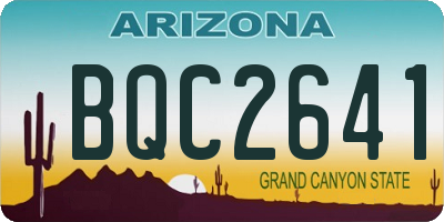AZ license plate BQC2641