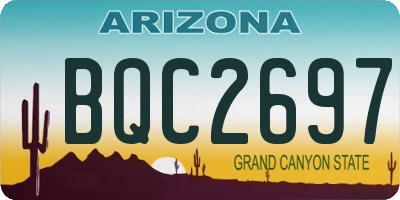AZ license plate BQC2697