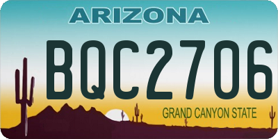 AZ license plate BQC2706