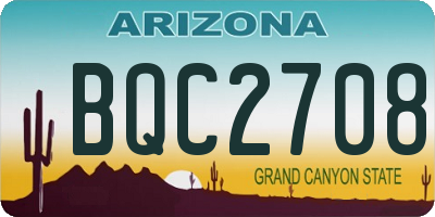 AZ license plate BQC2708