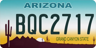 AZ license plate BQC2717