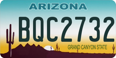 AZ license plate BQC2732