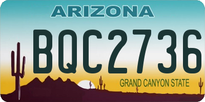 AZ license plate BQC2736