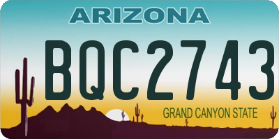 AZ license plate BQC2743