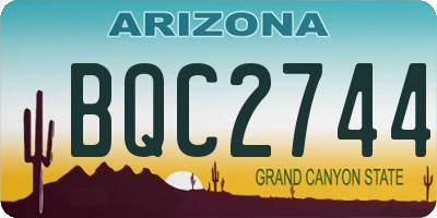AZ license plate BQC2744