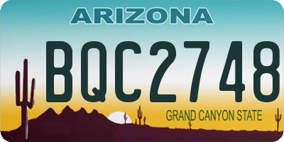AZ license plate BQC2748