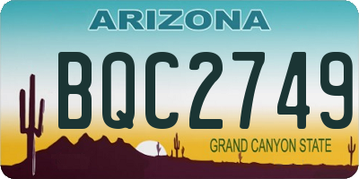 AZ license plate BQC2749