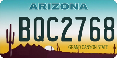 AZ license plate BQC2768