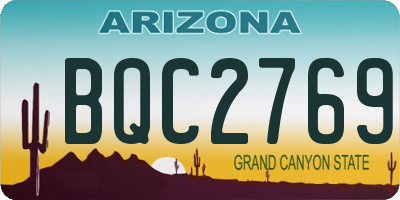 AZ license plate BQC2769