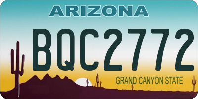 AZ license plate BQC2772
