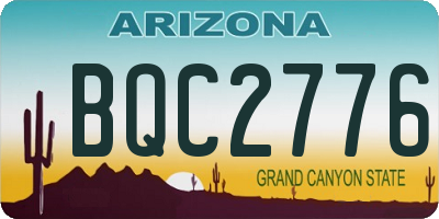 AZ license plate BQC2776