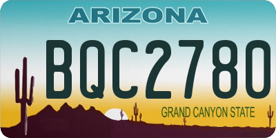 AZ license plate BQC2780