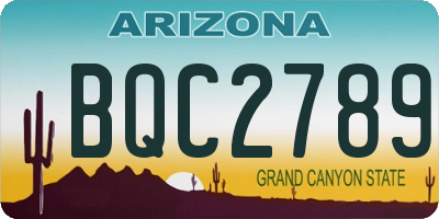 AZ license plate BQC2789
