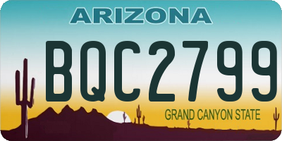AZ license plate BQC2799