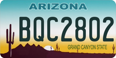 AZ license plate BQC2802